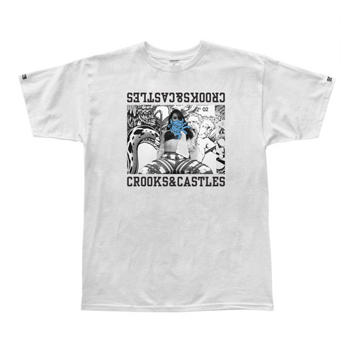 CROOKS &amp; CASTLES크룩스앤캐슬_Men&#039;s Knit Crew T-Shirt - Snakeface 3.0