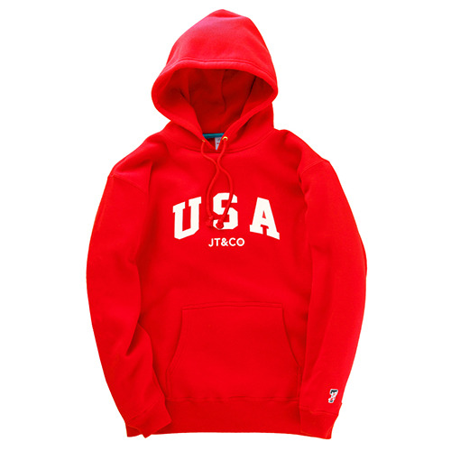 JT&amp;CO제이티앤코_USA PULLOVER HOODY (RED)