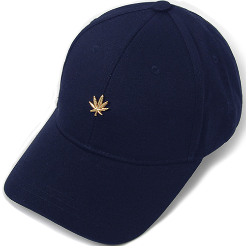 HATER헤이터_골드 마리화나 볼캡 Gold Cannabis Cap- Navy 