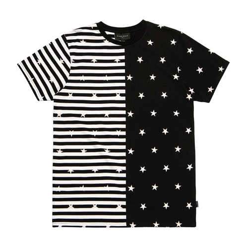 BLACKSCALE 블랙스케일_Split Stripe T-Shirt Black