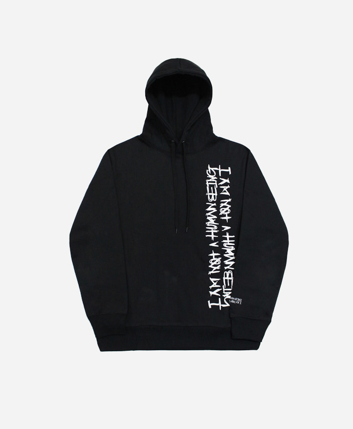 IAMNOTAHUMANBEING아임낫어휴먼비잉_vertikal basic logo hoodie(black)