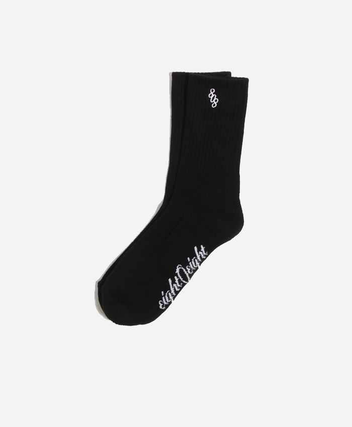 808팔공팔_808 Logo Long Socks Black