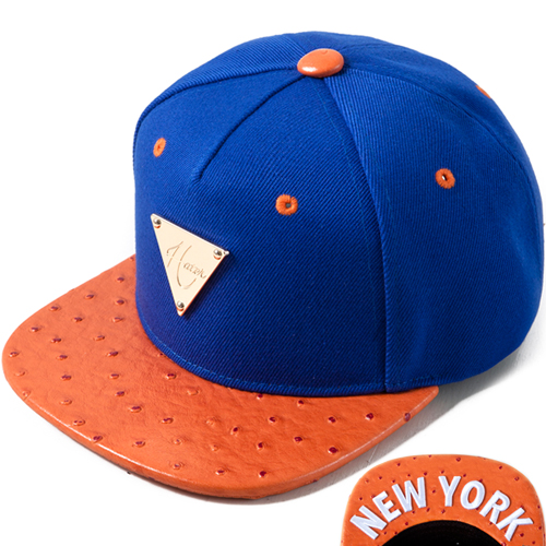 HATER헤이터_New York Blue with Orange Ostrich Brim snapback
