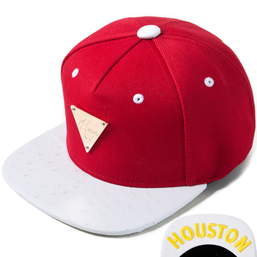 HATER헤이터_Houston Red with White Ostrich Brim snapback