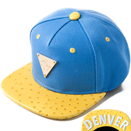 HATER헤이터_Denver Sky Blue with Yellow Ostrich Brim snapback