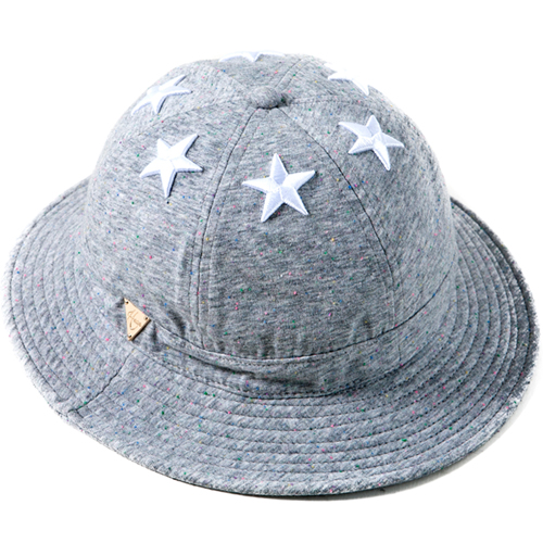 HATER헤이터_Six Stars with Multi Colored nep Grey Bucket Hat