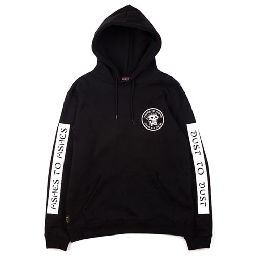 BRATSON브랫슨_ASHES TO ASHES DUST TO DUST PULLOVER HOOD BLACK
