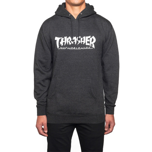 THRASHER트래셔_HUF X THRASHER ASIA TOUR PULLOVER HOODIE(Charcoal)