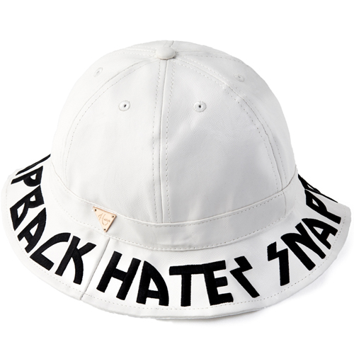 HATER헤이터_ The Wrap Around White Leather Bucket Hat