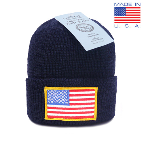 ROTHCO로스코_USN Wool watchcap US flag 01 navy 