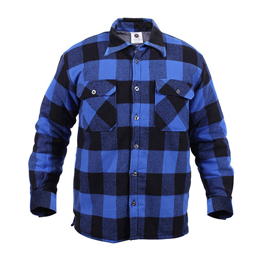 ROTHCO로스코_Extra Heavyweight Brawny Sherpa-Lined Flannel Shirts blue 