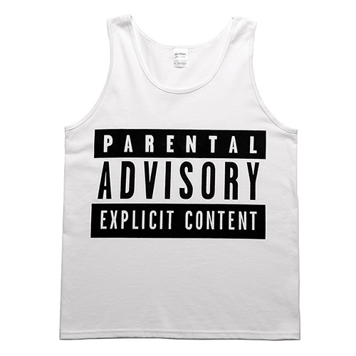 GILDAN길단_Ultra Cotton Tank T-Shirt parental advisory_white