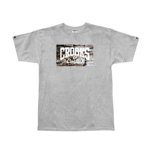CROOKS &amp; CASTLES크룩스앤캐슬_Men&#039;s Knit Crew T-Shirt - Bricks Core Logo