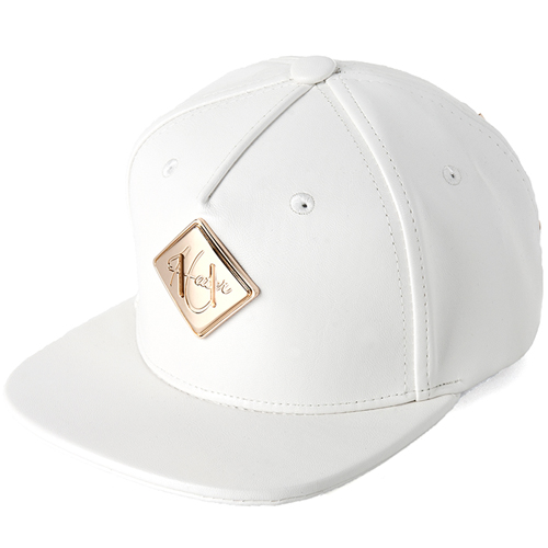 HATER헤이터_Gold Metal Lash Tab (Metel Gothic On The Back) White Snapback