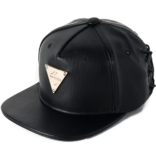 HATER헤이터_Black Grain Leather with Glove Snapback