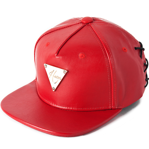 HATER헤이터_Red Grain Leather with Glove Snapback