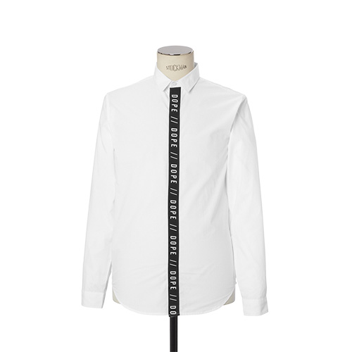 DOPE도프_Branded Button-Up(White)