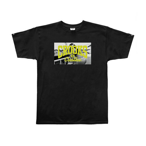 CROOKS &amp; CASTLES크룩스앤캐슬_Men&#039;s Knit Crew T-Shirt - Backside Core Logo