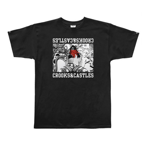 CROOKS &amp; CASTLES크룩스앤캐슬_Men&#039;s Knit Crew T-Shirt - Snakeface 3.0
