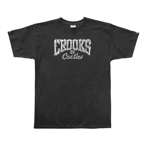 CROOKS &amp; CASTLES크룩스앤캐슬_Men&#039;s Knit Crew T-Shirt - Corpse Core Logo
