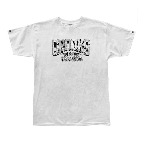 CROOKS &amp; CASTLES크룩스앤캐슬_Men&#039;s Knit Crew T-Shirt - Inked Core Logo
