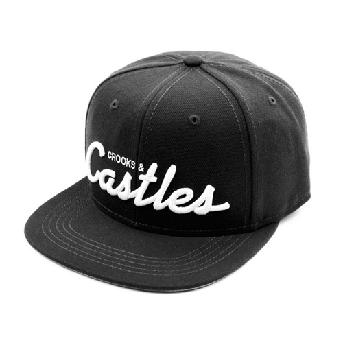 CROOKS &amp; CASTLES크룩스앤캐슬_Men&#039;s Woven Snapback Cap - Team Castles (Black)