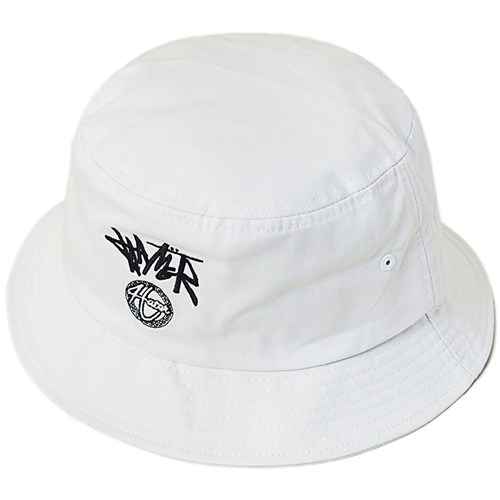 HATER헤이터_Cursive Logo Bucket Hat- White