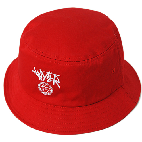HATER헤이터_Cursive Logo Bucket Hat- Red