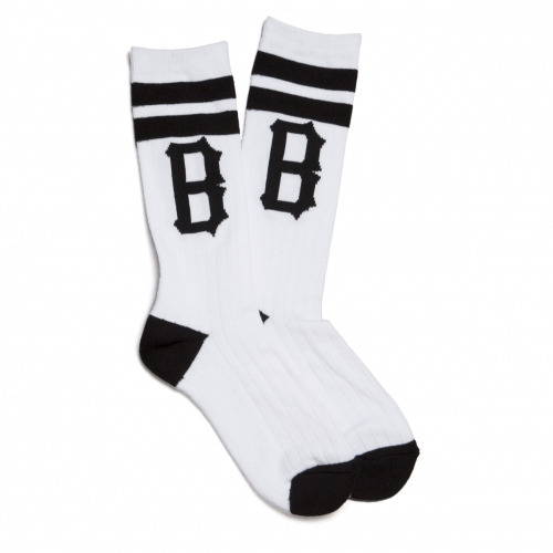 BLACK SCALE블랙스케일_B Logo Socks (White)