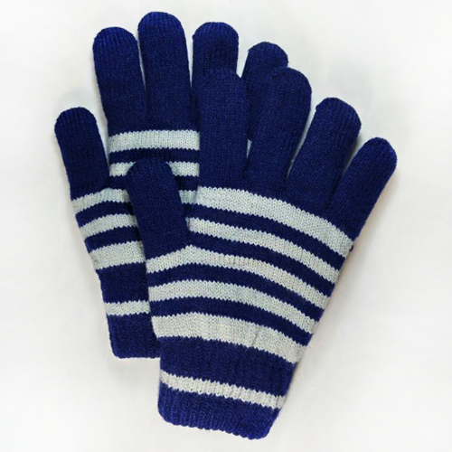 GRAZIE그라찌에_(UNISEX) Wool Stripe Gloves (Blue)