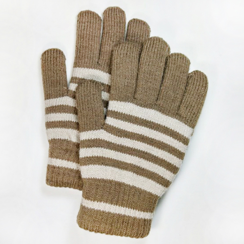 GRAZIE그라찌에_(UNISEX) Wool Stripe Gloves (Brown)