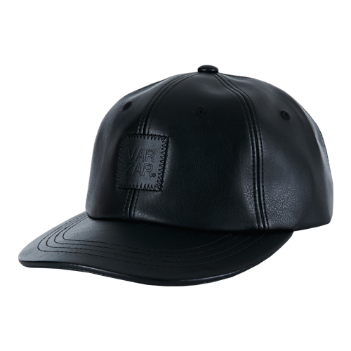 VARZAR바잘_simple leather ball cap black