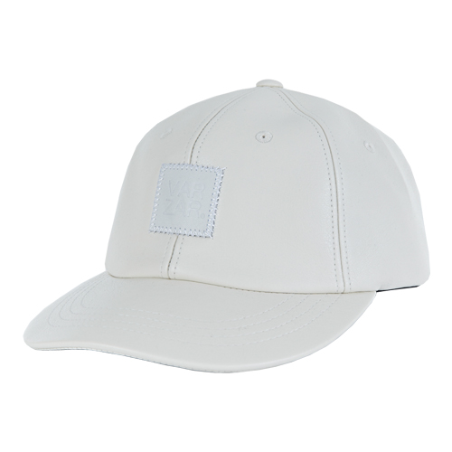 VARZAR바잘_simple leather ball cap white