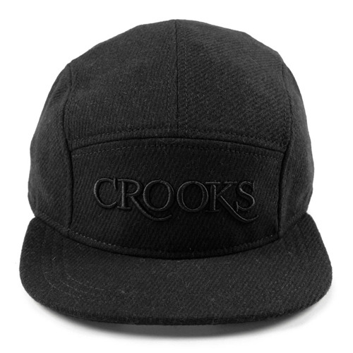 CROOKS &amp; CASTLES크룩스앤캐슬_Woven 5-Panel Cap - Serif Crooks Tweed (Black)