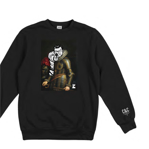 CROOKS &amp; CASTLES크룩스앤캐슬_Knit Crew Sweatshirt - Juxtaposed (Black)