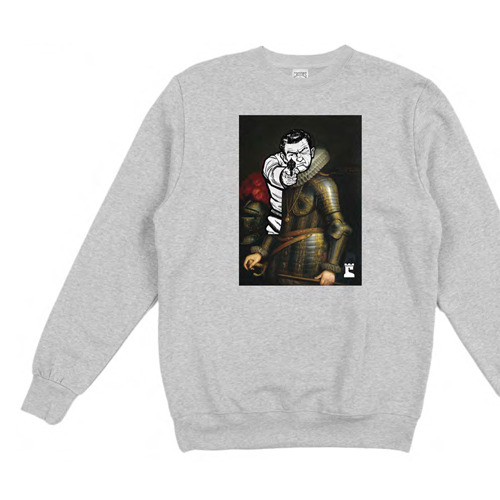 CROOKS &amp; CASTLES크룩스앤캐슬_Knit Crew Sweatshirt - Juxtaposed (Heather Grey)