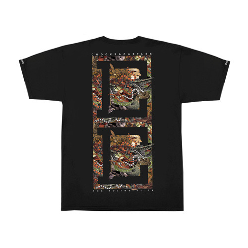 CROOKS &amp; CASTLES크룩스앤캐슬_Men&#039;s Knit Crew T-Shirt - Snake Pit (Black)