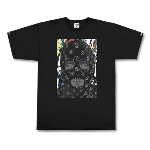 CROOKS &amp; CASTLES크룩스앤캐슬_Men&#039;s Knit Crew T-Shirt - Abstract Bandit (Black)