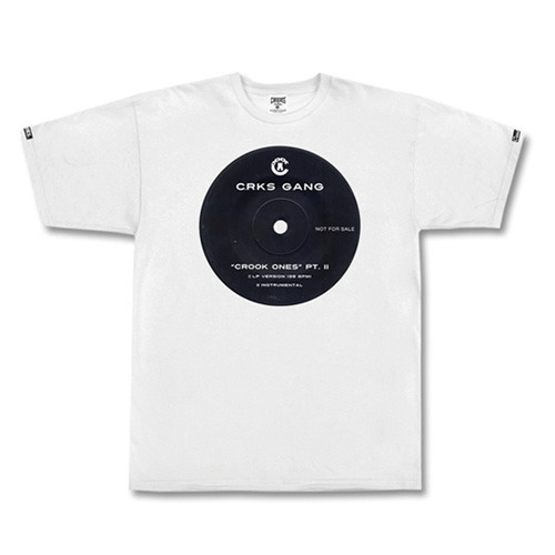 CROOKS &amp; CASTLES크룩스앤캐슬_Men&#039;s Knit Crew T-Shirt - Crooks Vinyl (White)