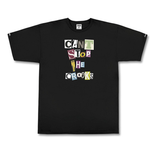 CROOKS &amp; CASTLES크룩스앤캐슬_Men&#039;s Knit Crew T-Shirt - Cstc Punkpost (Black)