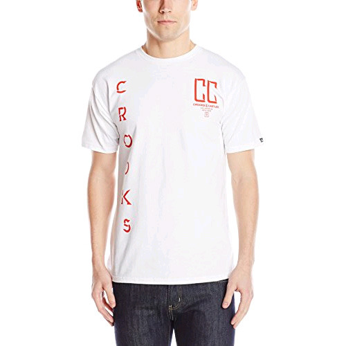 CROOKS &amp; CASTLES크룩스앤캐슬_Men&#039;s Knit Crew T-Shirt - Established Crooks (White)