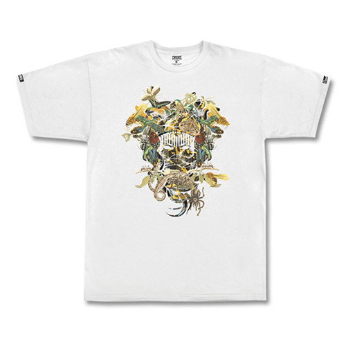 CROOKS &amp; CASTLES크룩스앤캐슬_Men&#039;s Knit Crew T-Shirt - Wild Medusa (White)