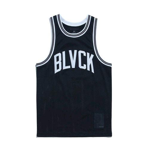 BLACK SCALE블랙스케일_Wave Logo Basketball Jersey (Black)