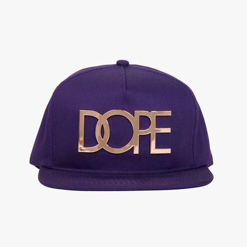 DOPE도프_Gold Logo Snapback (Dark Purple)