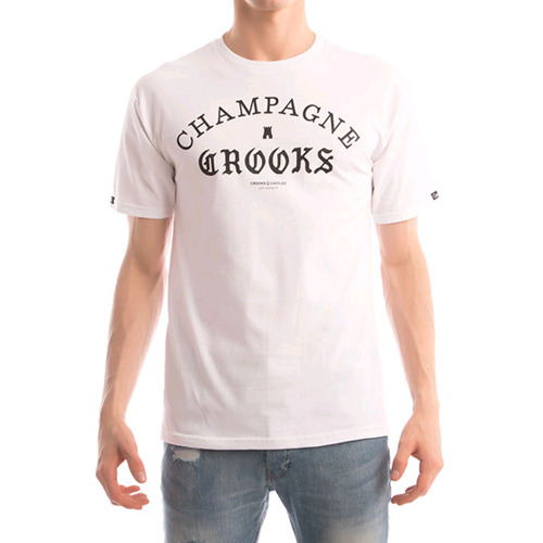 CROOKS &amp; CASTLES크룩스앤캐슬_Men&#039;s Knit Crew T-Shirt - Four Cees (White)
