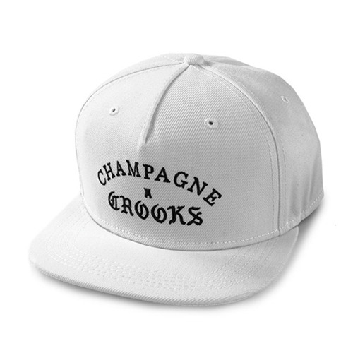CROOKS &amp; CASTLES크룩스앤캐슬_Men&#039;s Woven Snapback Cap - Champagne Crooks (White)