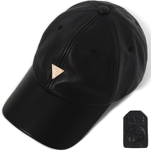 HATER헤이터_Genuine Lambskin Leather Cap- Black