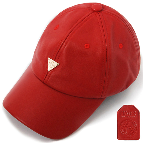 HATER헤이터_Genuine Lambskin Leather Cap- Red