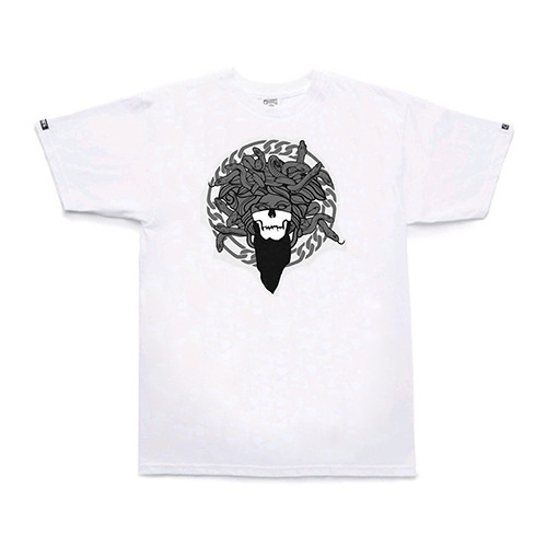 CROOKS &amp; CASTLES크룩스앤캐슬_Knit Crew T-Shirt - Heist Medusa (White)