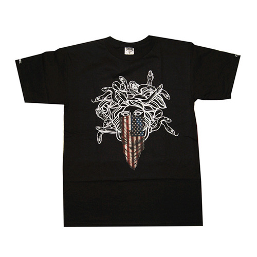 CROOKS &amp; CASTLES크룩스앤캐슬_Knit Crew T-Shirt - Patriot Medusa (Black)